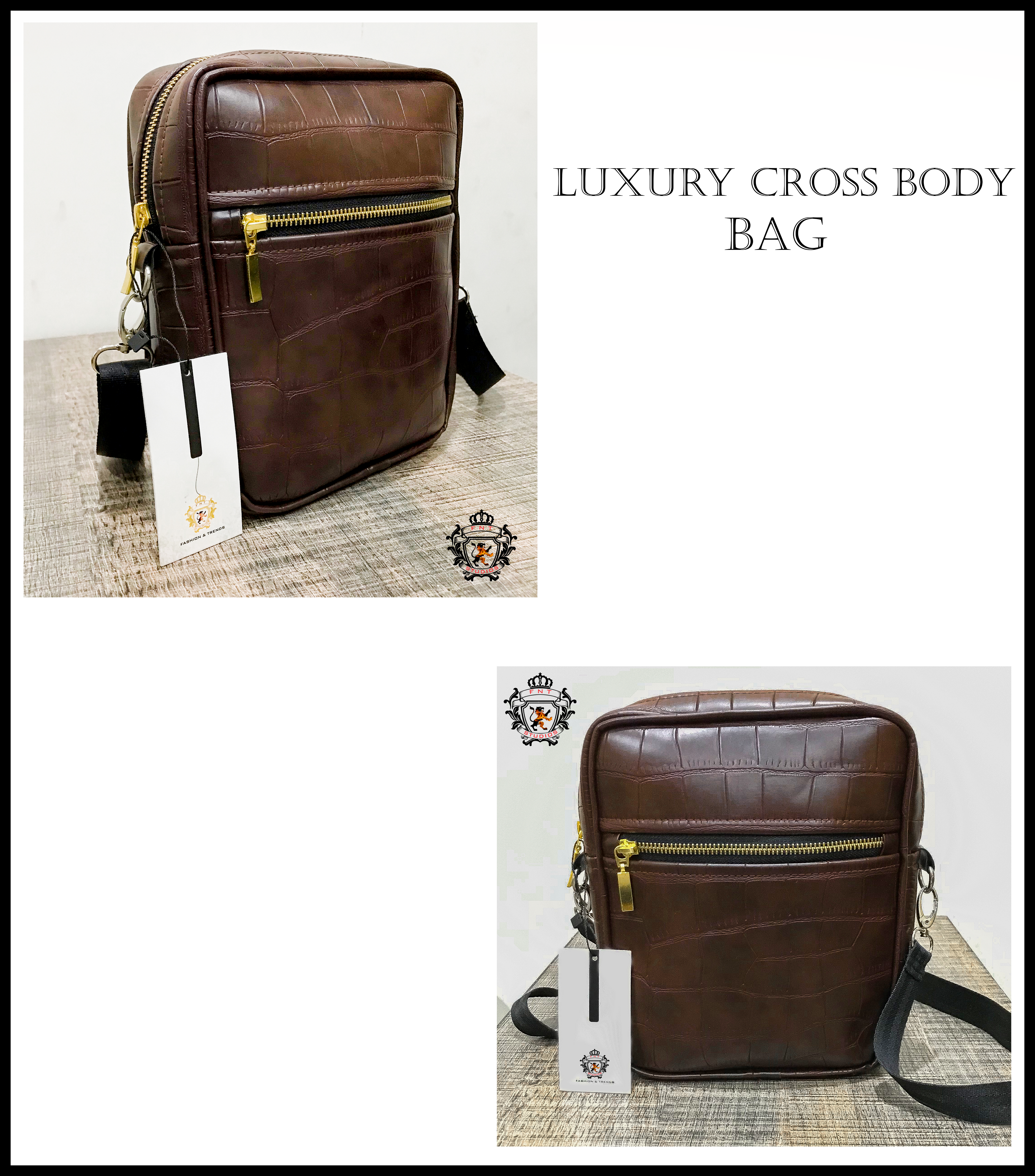 Elevate Your Style with Our Premium Cross-Body Leather Bag Made from high-quality, supple leather for a luxurious feel Timeless design with a classic, sophisticated aesthetic Spacious interior with organized compartments for effortless storage Adjustable strap for a customizable, comfortable fit Perfect for work, travel, or as a style accessory