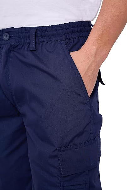 Mens Cargo 3/4 Shorts Lightweight Elasticated Cargo 3Quater Shorts