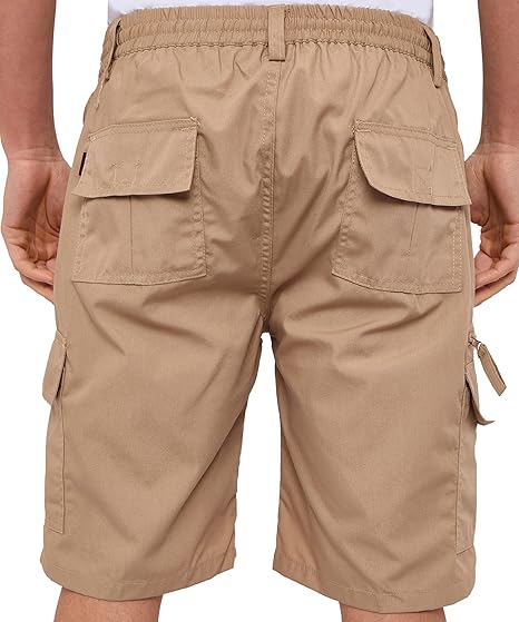 Mens Cargo Shorts Lightweight Elasticated Cargo Shorts