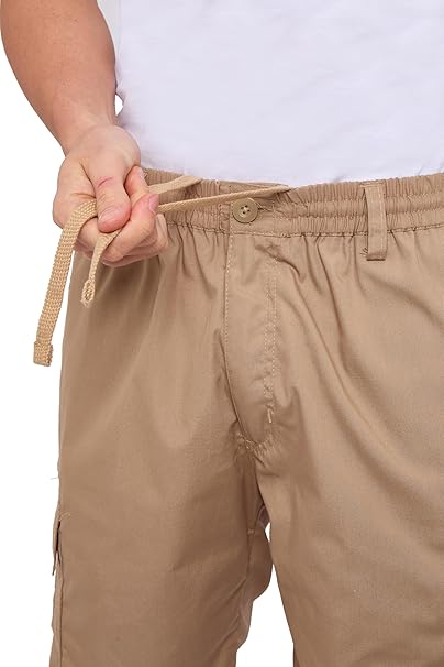 Mens Cargo Shorts Lightweight Elasticated Cargo Shorts