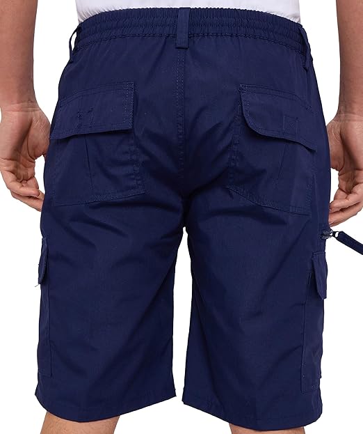 Mens Cargo Shorts Lightweight Elasticated Cargo Shorts