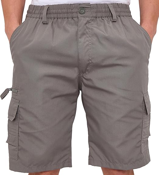 Mens Cargo Shorts Lightweight Elasticated Cargo Shorts