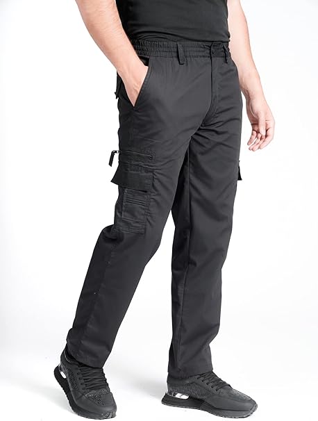 Mens Cargo Trouser Lightweight Elasticated Cargo Trouser