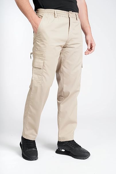 Mens Cargo Trouser Lightweight Elasticated Cargo Trouser