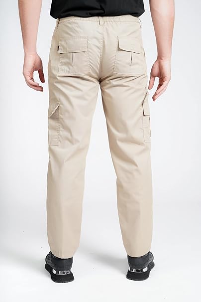 Mens Cargo Trouser Lightweight Elasticated Cargo Trouser