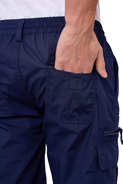 Mens Cargo Trouser Lightweight Elasticated Cargo Trouser