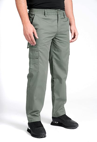 Mens Cargo Trouser Lightweight Elasticated Cargo Trouser