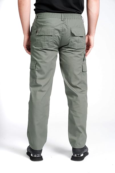 Mens Cargo Trouser Lightweight Elasticated Cargo Trouser