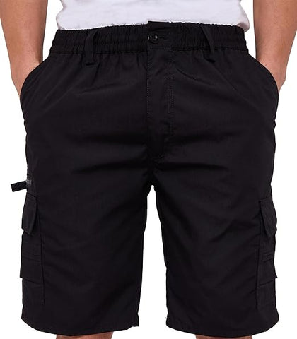 Mens Cargo Shorts Lightweight Elasticated Cargo Shorts