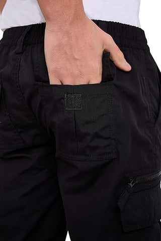 Mens Cargo Shorts Lightweight Elasticated Cargo Shorts
